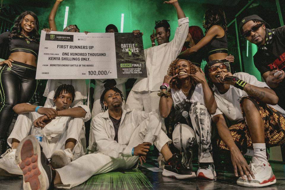 The first runners-up with their KSh 100,000 cheque.